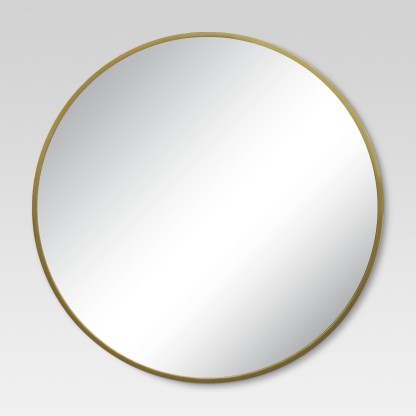Round Decorative Wall Mirror Brass